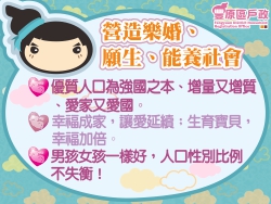 人口政策宣導品-營造樂婚、願生、能養社會