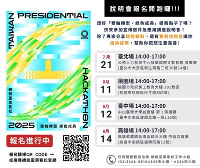 「2025總統盃黑客松」競賽活動宣傳徵件及應用講座說明會