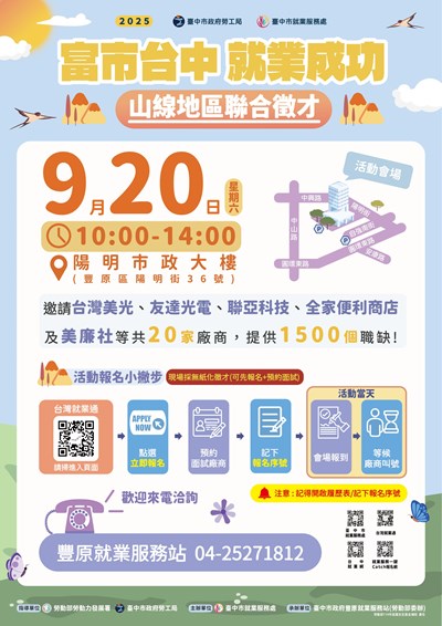 「富市台中 就業成功」山線地區聯合徵才