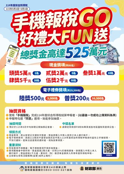 「手機報稅GO 好禮大FUN送」抽獎活動