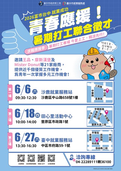 「富市台中 就業成功」暑期打工聯合徵才活動