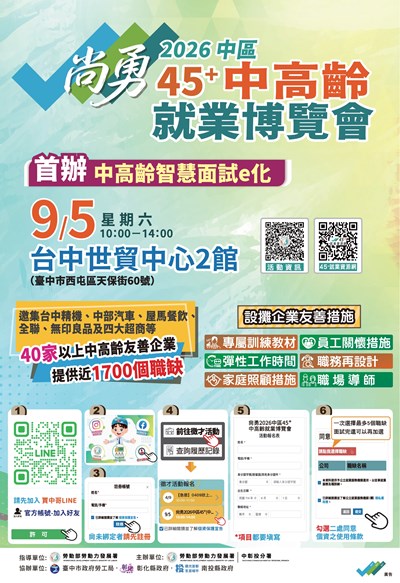 尚勇2026中區45+中高齡就業博覽會