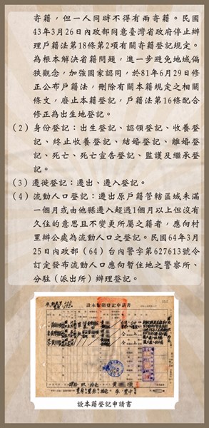 戶籍登記申請書